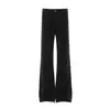 Wk452 High Street Estilo Old Money Unisex Gama Alta Color Sólido Diseño Fluido Pantalones Casuales para Hombre Corte Slim Ligeramente Acampanados
