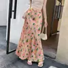 Falda larga bodycon estilo sirena con estampado de acetato para mujer, verano estilo francés de cintura alta adelgazante