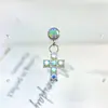 Pendientes de Aro Cruzados de Aleación de Titanio F136 Titanio G23 Rosca Interna de Titanio Circonita Piercing en Labio Piercing en la Lengua Joyería Adorno para la Cabeza