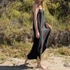 Liquidación de Vestido de Verano Versátil para Mujer con Tirantes, Tela de Algodón de Doble Capa, Estilo Vacacional, Vestido Único