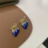Aguja de Plata 925 Retro Estilo Hong Kong Lazo Amor Aretes Moda Mujer Cool Sencillo Clip de Lava para la Oreja 358