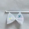 Lazo de Malla de Tela, Doble Lazo de Corazón Melocotón, Accesorios de Joyería de Hielo y Nieve Soñadores Productos Semi-Terminados