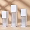 Veia Prateada 20ml-50ml Frasco a Vácuo Quadrado de Parede Fina Garrafa Plástica PETG Branca Transparente Sub-embalagem de Essência Emulsão