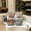 Bolsa tejida de arcoíris popular de verano 2026 nuevo modelo bolsa de playa para vacaciones bolsa de trabajo bolsa de playa de paja para ocio al aire libre