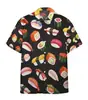 Camisa de Manga Corta con Patrón de Signo de Interrogación de Arte Abstracto 2025 Moda Masculina Camisa Hawaiana de Solapa Casual Camisa Casual