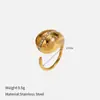 Anillo de Girasol Personalizado Transfronterizo Acero Inoxidable Retro Francés de Alta Gama con Forma Especial de Sol Retorcido Lote