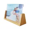 Marco de Fotos Personalizado en Madera de Haya Forma de U Marco de Fotos Acrílico de 6 pulgadas Fotos de Boda Fotos de Recuerdo de Niños Procesamiento de Marco de Fotos de Madera Maciza
