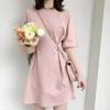Cross-border novo de manga curta T-shirt vestido feminino coreano-estilo Slim-fit cintura vestido moda fada doce vestido Mori