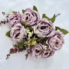Nuevo Producto de Año Nuevo: Serie de Rosas Artificiales, Rosas de Esquina de Seda Dorada de 11 Cabezas, Decoración de Flores Falsas de Pie para Balcón de Casa, Venta al por Mayor de Fábrica