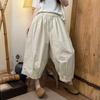 Pantalones Harlan casuales de algodón, holgados, adelgazantes, estilo retro artístico, primavera y verano 2025 para mujer