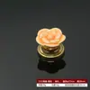 Puxador de Cerâmica para Móveis Gaveta de Armário Buraco Único Moderno Simples Pastoral Preto e Branco Estilo Europeu Buraco Único Redondo Puxador de Flor Rosa