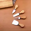 Cuchillo para Queso de Acero Inoxidable Manija de Roble Juego de Cuatro Piezas Cuchillo para Mantequilla de Cocina
