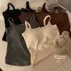 5086# Shorts com Bojo e Alça Outono Peça Externa Sem Mangas Colete Preto Interno Feminino com Forro de Lã Espessado Base