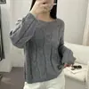 Suéter suave de pelo de mapache estilo coreano para mujer, nueva colección otoño e invierno 2026, tejido de punto de corte holgado, top básico versátil