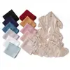 Bufanda Larga de Satén con Estampado de Margaritas de Seda Bufanda Jacquard de Satén Chal Turban Silky Malayo Indonesio