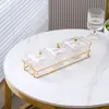 Plato de Frutas Dividido de Lujo Ligero para Uso Doméstico, Bandeja de Vidrio para Frutas Secas, Dulces, Snacks, Alto Valor Estético Plato de Snacks KTV