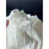 Top de encaje con cuello semi-alto para mujer, Temporada Primavera 2026, Elegante y sofisticado, Camiseta de manga larga con diseño calado para usar en capas