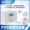 Filtro de soldadura de PTFE orgánico hidrofóbico de 25 mm con apertura de 0,45 µm y cabezal de filtro de aguja de 0,22 µm.