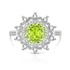 Venta Caliente Transfronteriza Anillo de Gema Colorida Corte Rosa Girasol Diamante de Alto Carbono Súper Brillante Chapado en Oro Real Anillo de Dedo Transmisión en Vivo Una Pieza Dropshipping