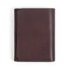 Jiameda Carteira Masculina Retro Europeia e Americana de Couro Genuíno Carteira Vertical de Couro de Vaca Anti-roubo RFID Escova Multi-cartões Presilha Dourada