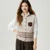 Chaleco de punto jacquard 100% cachemira, patrón Fair Isle de otoño/invierno para mujer, sin mangas, cárdigan de frente abierto, chaleco cálido