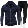 Amazon Transfronterizo Nuevo Estilo Sudadera con Cremallera y Cuello Alto de Forro Polar para Hombre Chaqueta Sudadera Cardigan de Color Sólido con Cuello Alto para Hombre