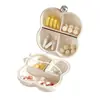 Caja dispensadora de medicamentos estilo malvavisco, pastillero, organizador de pastillas semanal de 7 días, caja de pastillas pequeña portátil estilo crema, caja de medicamentos para viajes