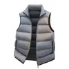 Colete de Algodão com Gola Alta Masculino Outono Inverno Novo Tendência Cor Sólida À Prova de Vento Proteção Contra o Frio Estilo Casal Colete de Algodão Gilet Jaqueta Masculino Algodão