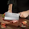 Conjunto de Três Peças de Faca de Cozinha Forjada à Mão, Faca de Açougueiro em Aço Inoxidável, Faca Doméstica para Fatiar e Cortar Ossos, Conjunto de Facas de Cozinha Profissional