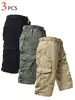 Pantalones Cortos Cargo Rectos de Verano para Hombre Cross-Border 2026, Elegantes Casuales Tácticos con Múltiples Bolsillos para Viajero, Venta al por Mayor