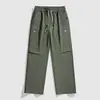 Pantalones de trabajo de pierna ancha para pareja para primavera y otoño, pantalones rectos impermeables para exteriores, pantalones casuales unisex holgados multibolsillos
