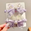 Goma para el pelo con lazo de perlas de malla para niñas, Goma elástica de colores, Cuerda para el pelo de alta elasticidad, Cuerda para coleta alta