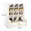 Gran Venta Soporte de Madera para Bolígrafos Caja de Almacenamiento Gran Capacidad Moda Creativa Soporte para Bolígrafos Multicompartimento Estante de Almacenamiento de Escritorio para Oficina