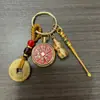 Nuevo amuleto de moneda de espíritu de montaña de latón, colgante de llavero de cinabrio giratorio, colgante de Bagua, llavero de calabaza del año del dragón, regalo