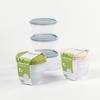 Conjunto Redondo para Crocância Plástico de Grau Alimentício Caixa de Armazenamento para Geladeira Caixa para Forno de Micro-ondas 180/380/820/1050ml