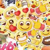 124 Pegatinas de bolsa de expresión facial de emoji de TikTok, lindas de dibujos animados, divertidas, para funda de teléfono, cuaderno, pegatinas impermeables