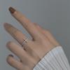 Anillo Fino de Diamante para Mujer, Estilo Japonés y K, Círculo Fino de Nicho, Anillo Pequeño de Diamante, Apertura Exquisita, Anillo Abierto de Oro Apilable
