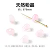 Cuentas de piedra natural con agujero horizontal en forma de lágrima, cristal rosa y aventurina verde, accesorios para pulseras y collares DIY, productos semiacabados de cristal al por mayor