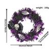 Zonghong Amazon Halloween Guirlanda Decorativa Pingente Festa Festival Fantasma Anel de Vime Artificial Anel de Vime Pendurado na Porta Rosa Preta
