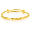 Pulsera trenzada chapada en oro de 24 quilates pulsera chapada en oro al vacío trenzado hecho a mano pulsera push-pull Gankun