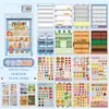 Livro de Adesivos Xinmo Estilo Pixel para Armazenamento e Alívio de Estresse, Adesivos de Cena de Miniatura de Sobremesas e Comida, Cena de Animais Fofos
