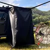 Tienda de campaña exterior para coche con cortina de ducha de privacidad negra, toldo lateral, cortina de baño exterior para camping