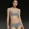 Ropa interior sin costuras tipo "Pure Desire" amigable con la piel para senos pequeños, Realce, Control lateral del busto, Anticaída, Transpirable, Cómodo, Conjunto de sujetador sin varillas