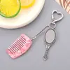 Peine Mini Cuadrado de Acetato de Moda Colgante para Bolso de Coche Llavero para Teléfono Móvil Mango Personalizado Colgante de Espejo de Maquillaje