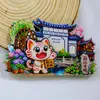 Serie YunnanAtracciones Culturales y Creativas ÚnicasXishuangbannaCiudad TurísticaSouvenirImanes de Refrigerador de Madera
