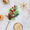 Ramas de Piñas Artificiales de Navidad Accesorios para Árbol de Navidad Ramo de Frutas Rojas Bayas Adornos Decoraciones Navideñas Esquejes Navideños