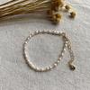 Pulsera de Perlas Naturales de Agua Dulce para Mujer, Lujo Ligero, Alta Gama, Nicho, Cuentas Espaciadoras de Cristal Simples, Cuentas Pequeñas de Arroz, Joyería de Perlas