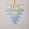 Candelabro de vidrio de color vintage estilo francés del sur de Asia, lámpara de arte Murano para dormitorio, estudio y comedor, luz principal retro