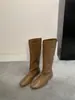 Estilo minimalista~ Botas de moda elegantes de cano alto com sola reta de perna larga emagrecedoras para mulheres 2026 Outono novo bico redondo não acima do joelho