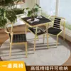 Conjunto de Mesa e Cadeiras de Chá para Lazer ao Ar Livre em Varanda para Vila de Jardim, Mesa e Cadeiras Pequenas Simples para Chá ao Ar Livre Doméstico, Cadeiras de Lazer